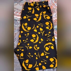 Lularoe TC2 leggings Halloween Black Jack o Lantern
